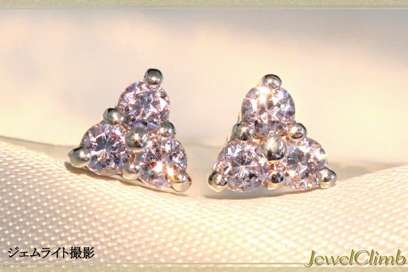 カラーチェンジジルコンＳＶトライアングルピアス