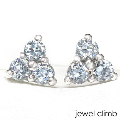 カラーチェンジジルコンＳＶトライアングルピアス