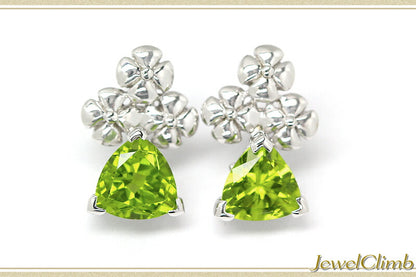 ペリドットＳＶトリプルフラワーピアス
