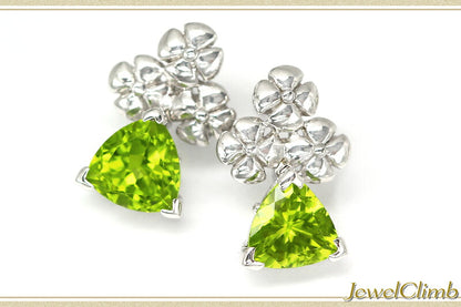 ペリドットＳＶトリプルフラワーピアス