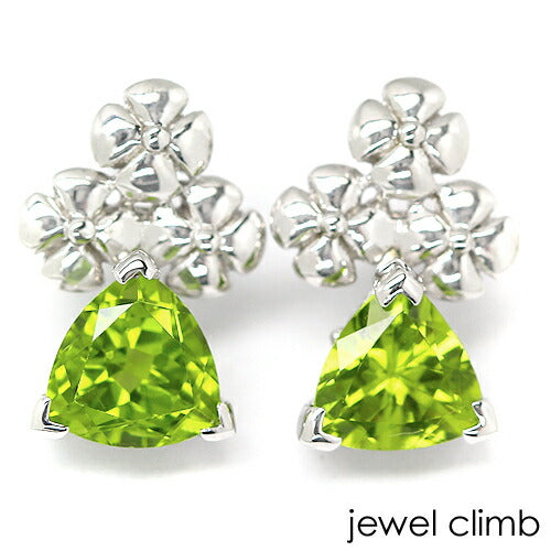 ペリドットＳＶトリプルフラワーピアス