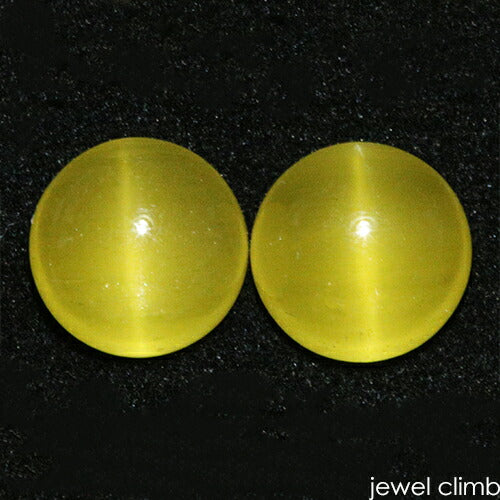 イエローベリルキャッツアイ 宝石 ルース ≪ペアストーン≫６．０６ＣＴ