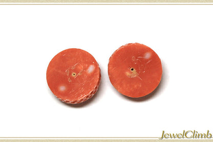 オレンジコーラル(珊瑚) 宝石 ルース ≪ペアストーン≫２５．９２ＣＴ