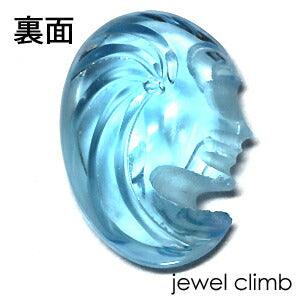 ブルートパーズ 宝石 ルース カービング９．８３ＣＴ