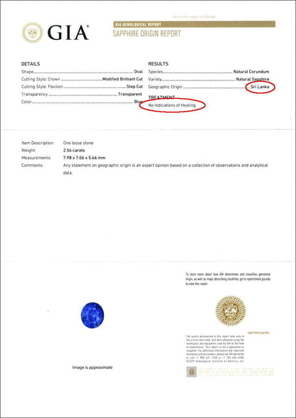 非加熱コーンフラワーブルーサファイア 宝石 ルース ２．５６ＣＴ